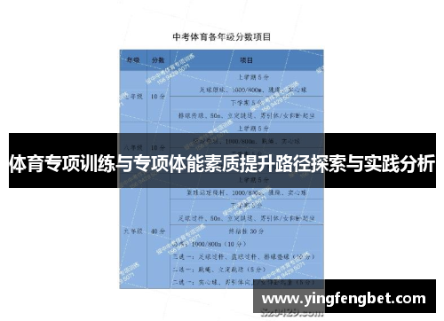 体育专项训练与专项体能素质提升路径探索与实践分析