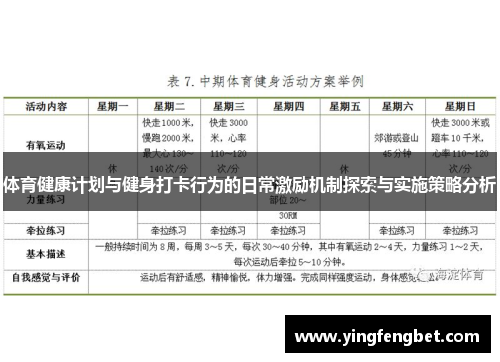 体育健康计划与健身打卡行为的日常激励机制探索与实施策略分析